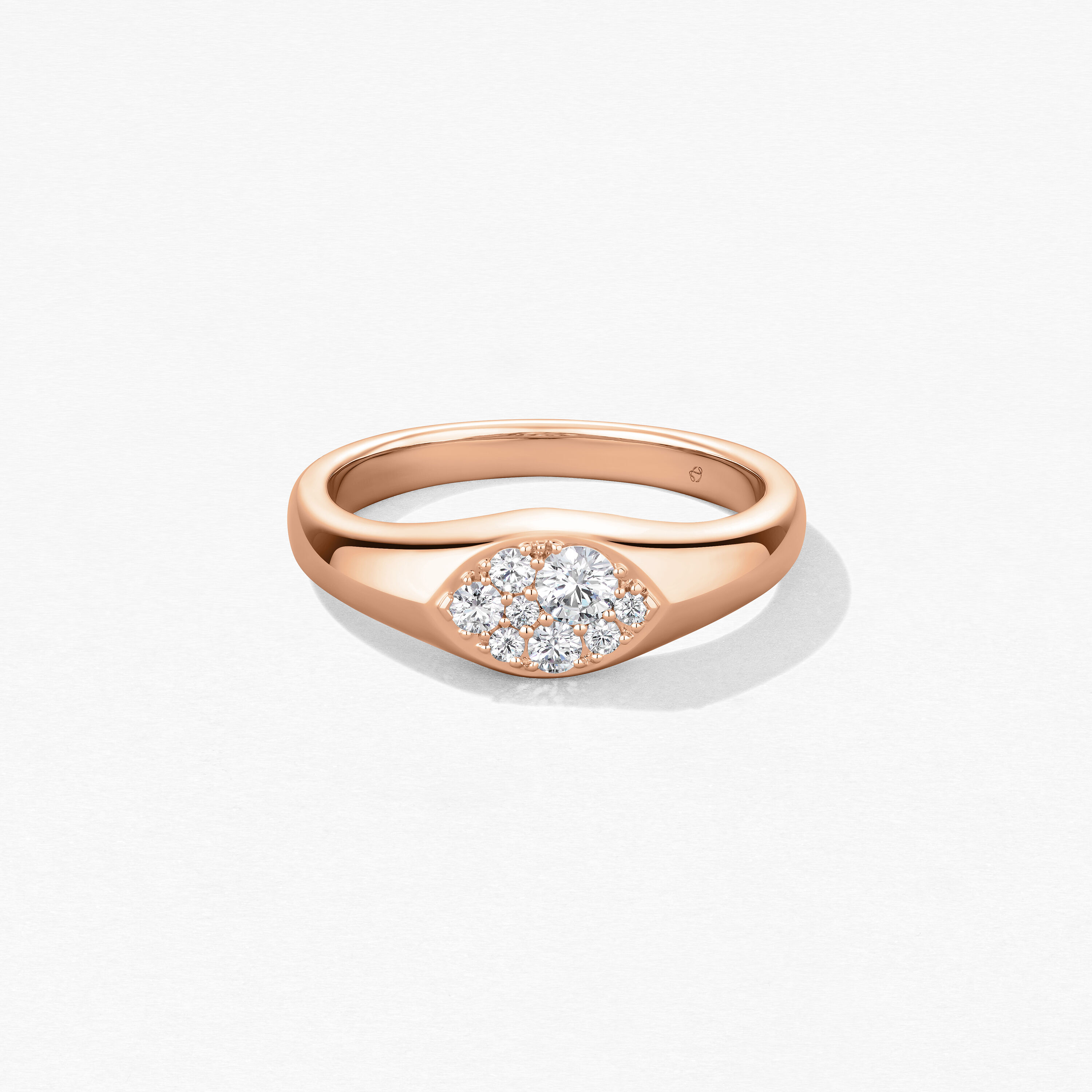 Tessa Navette Signet Ring, 18K Rose Gold, large