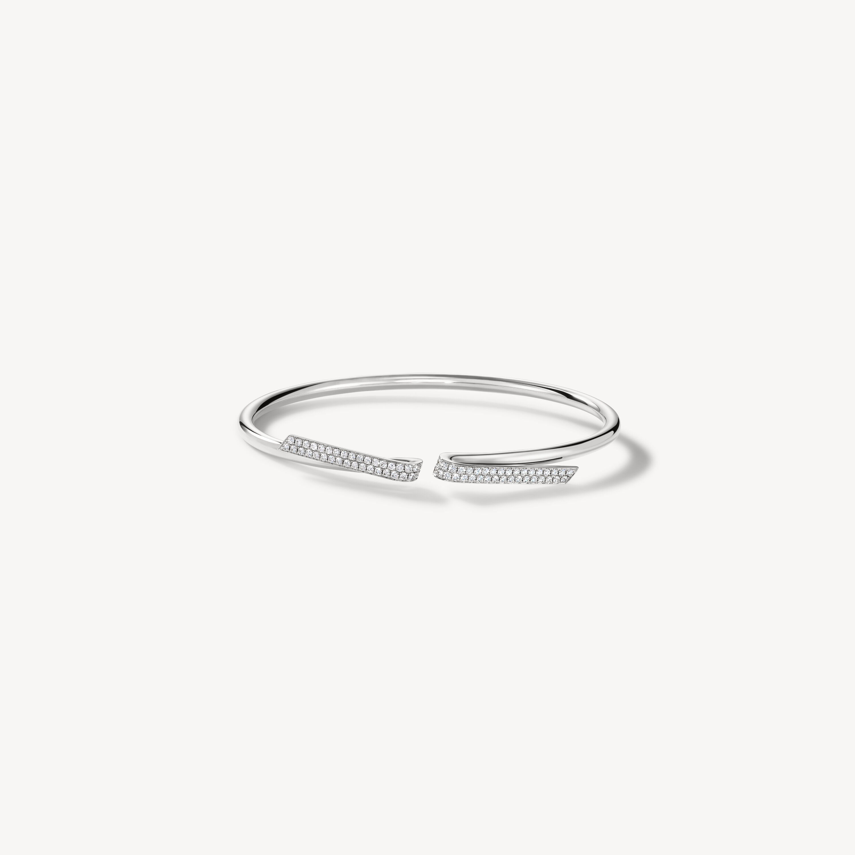 INSIDE/OUT Diamond Flexi Bangle, 18K White Gold, large