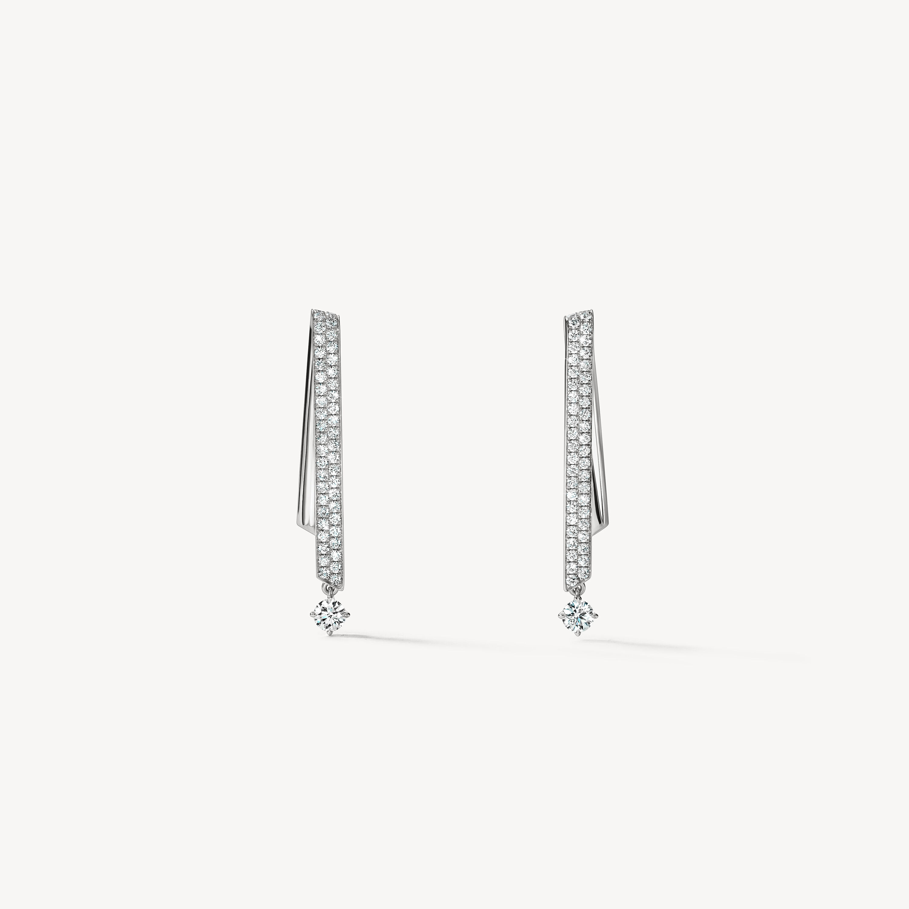 INSIDE/OUT Diamond Stiletto Flip Petite Earrings, 18K White Gold, large