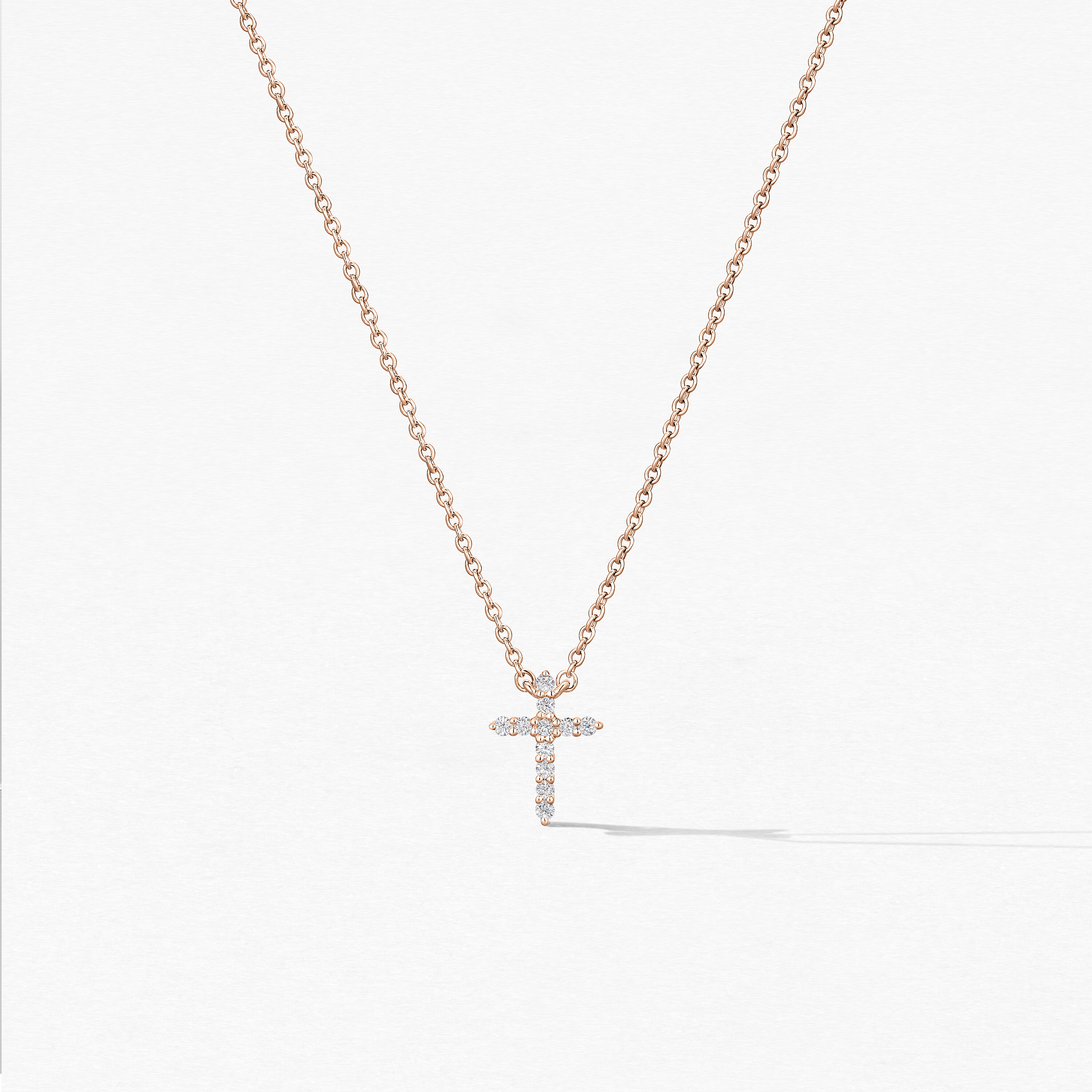 Signature Cross Pendant - Small, 18K Rose Gold, large