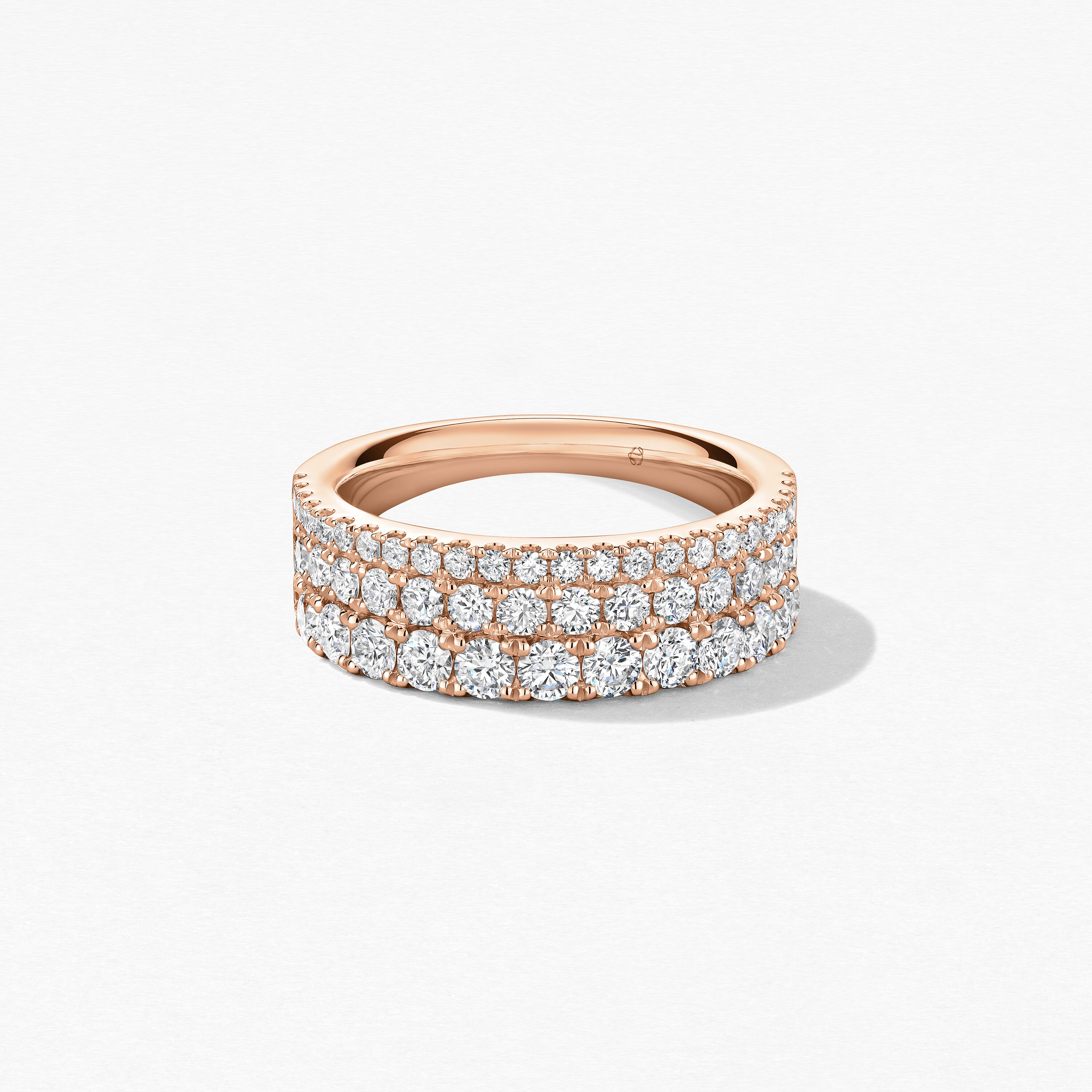 Grace Triple Row Ring, 18K Rose Gold, large