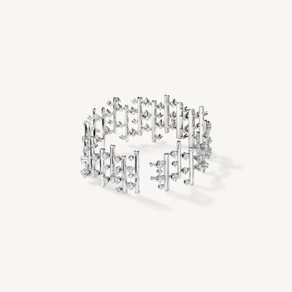 BARRE Multi-Row Large Bracelet, 18K White Gold, large