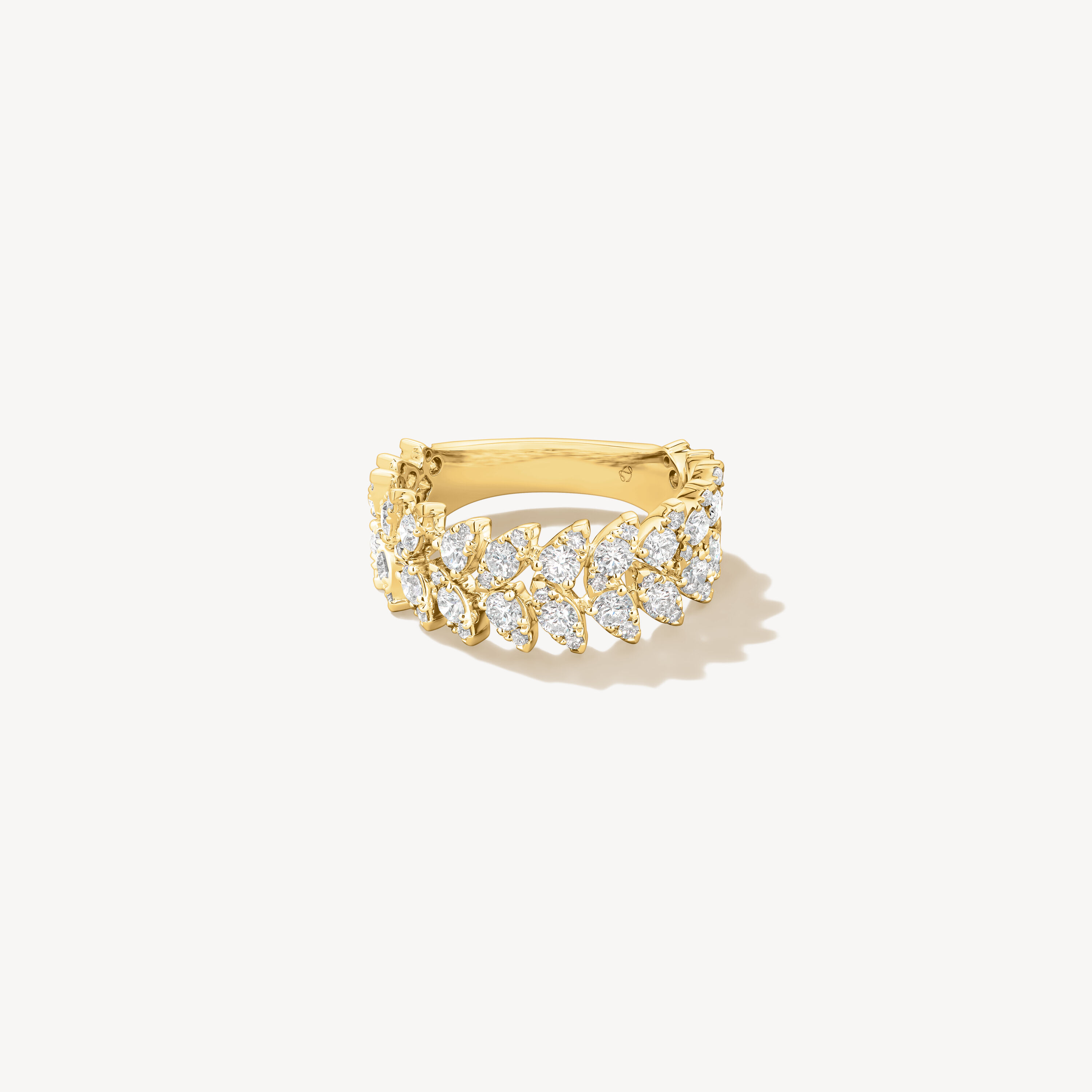Aerial Double Dewdrop Ring, 18K Yellow Gold, large