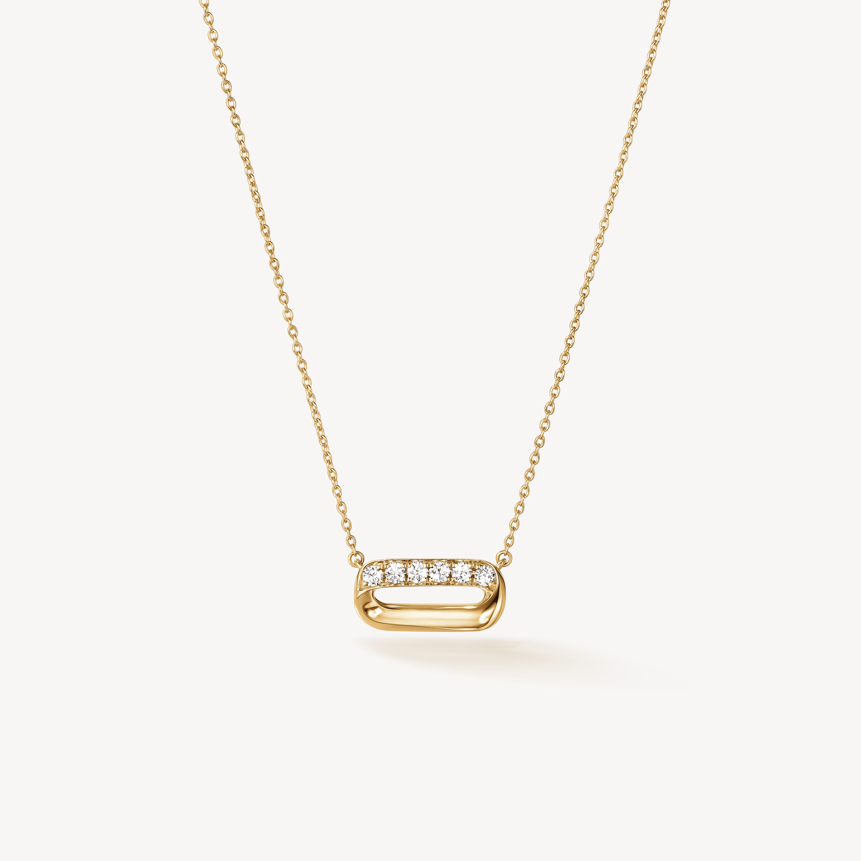 INSIDE/OUT Diamond Mini Link Pendant Necklace, 18K Yellow Gold, large