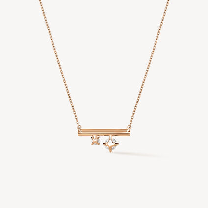 BARRE Mini Floating Diamond Pendant Necklace, 18K Rose Gold, large