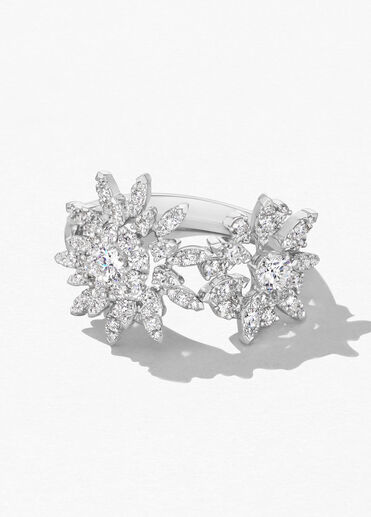 AERIAL Double Sunburst Ring, Platinum AERIAL Double Sunburst Ring, Platinum, large