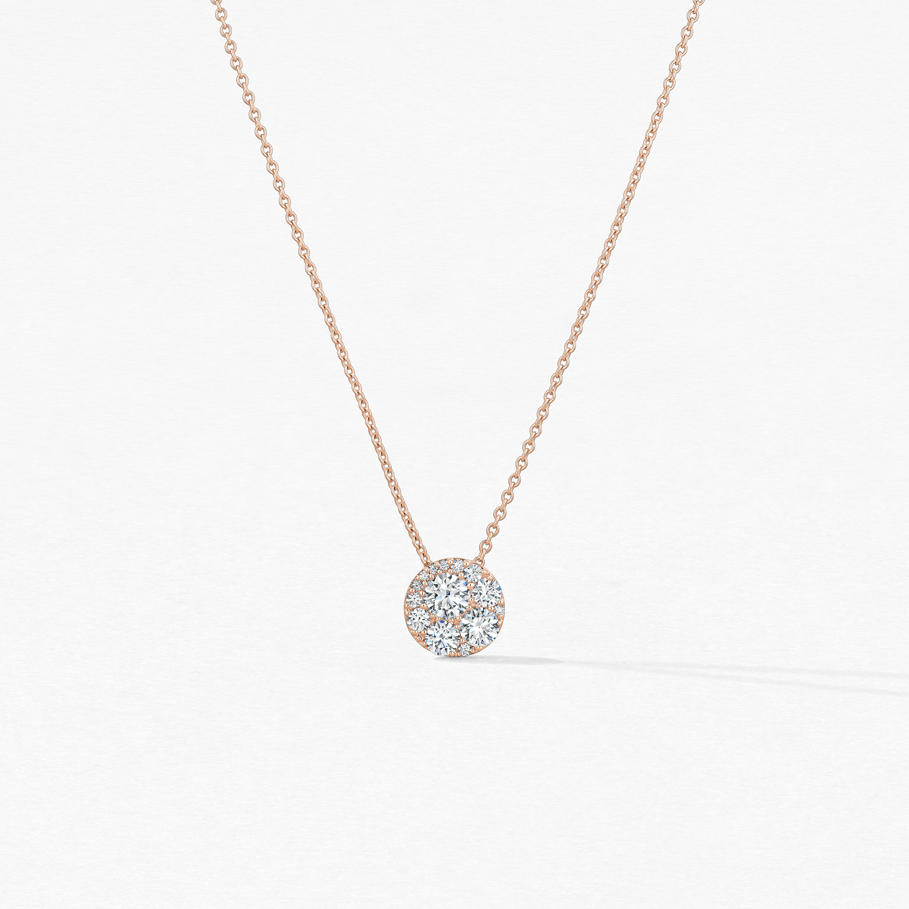 Tessa Diamond Circle Pendant, 18K Rose Gold, large