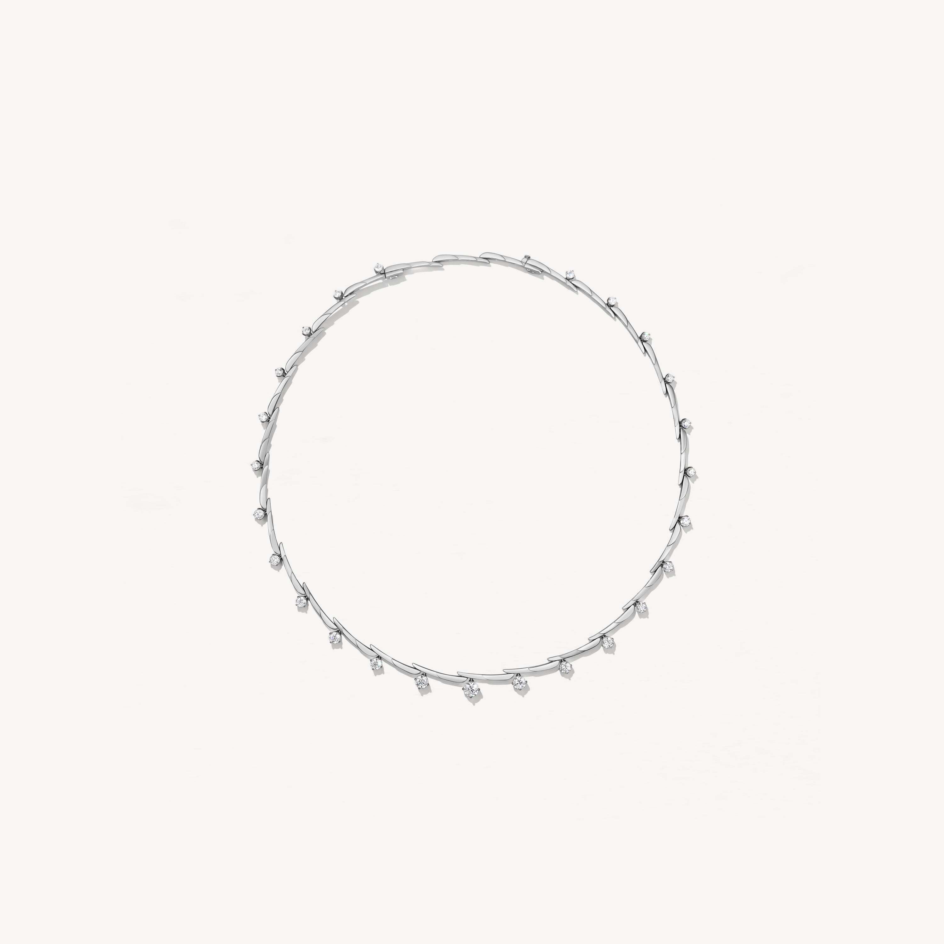VELA Crossover Necklace, 18K White Gold, large