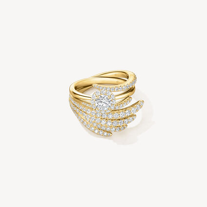 VELA Halo Ring, 18K Yellow Gold, large