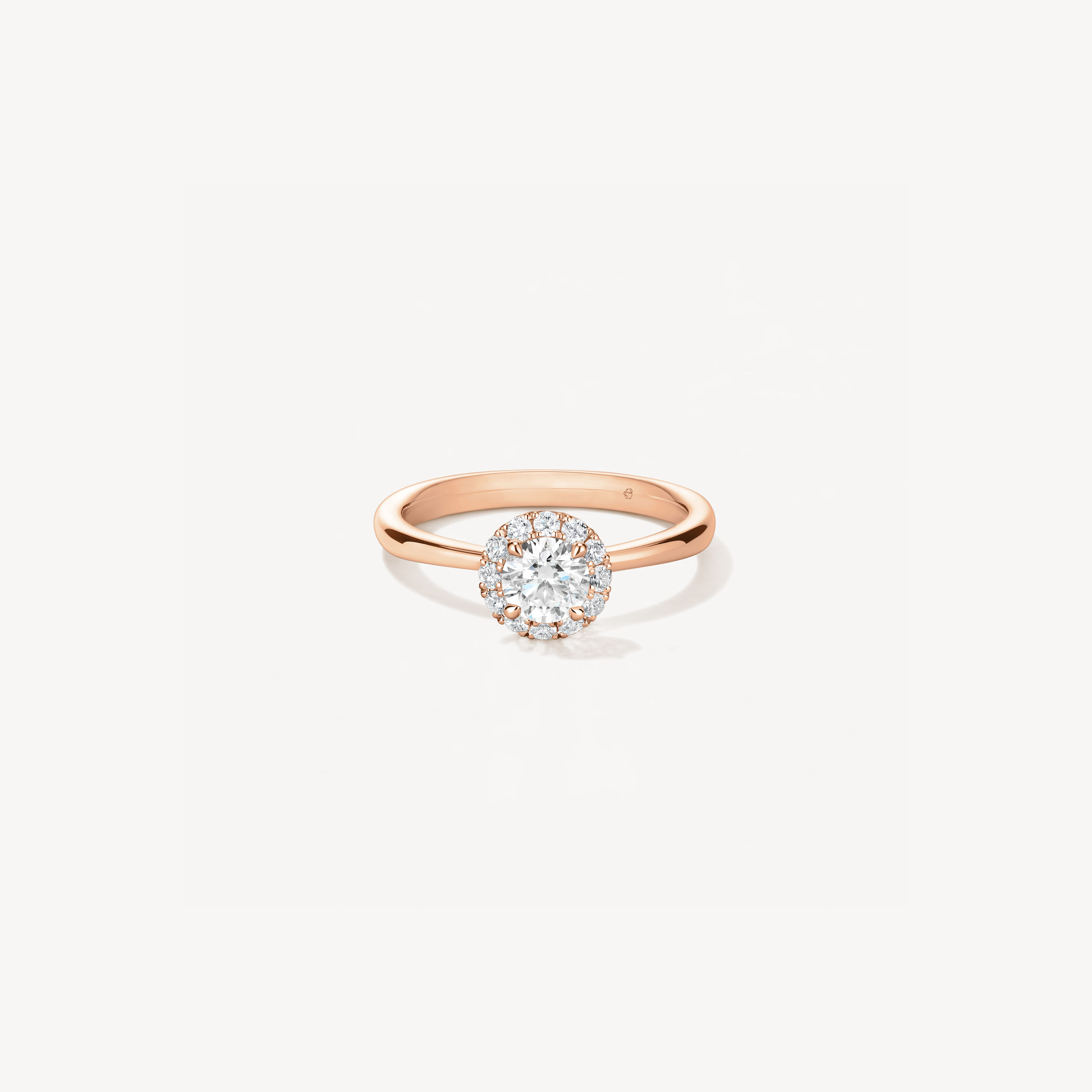 VELA Halo Ring, 18K Rose Gold, large