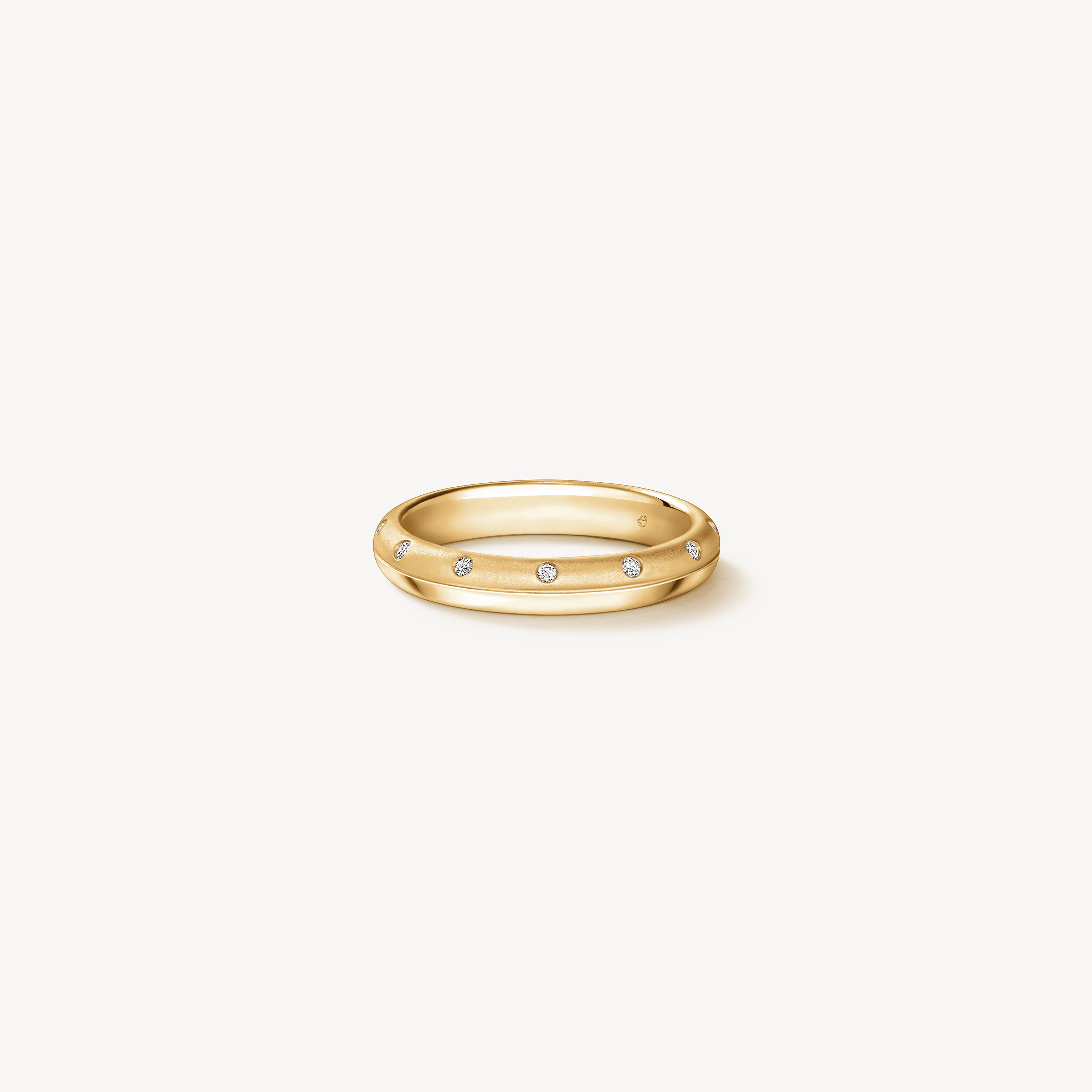 Love Satin Finish Multi-Diamond Band, 18K Yellow Gold, large