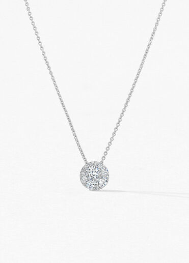Tessa Diamond Circle Pendant, 18K White Gold Tessa Diamond Circle Pendant, 18K White Gold, large