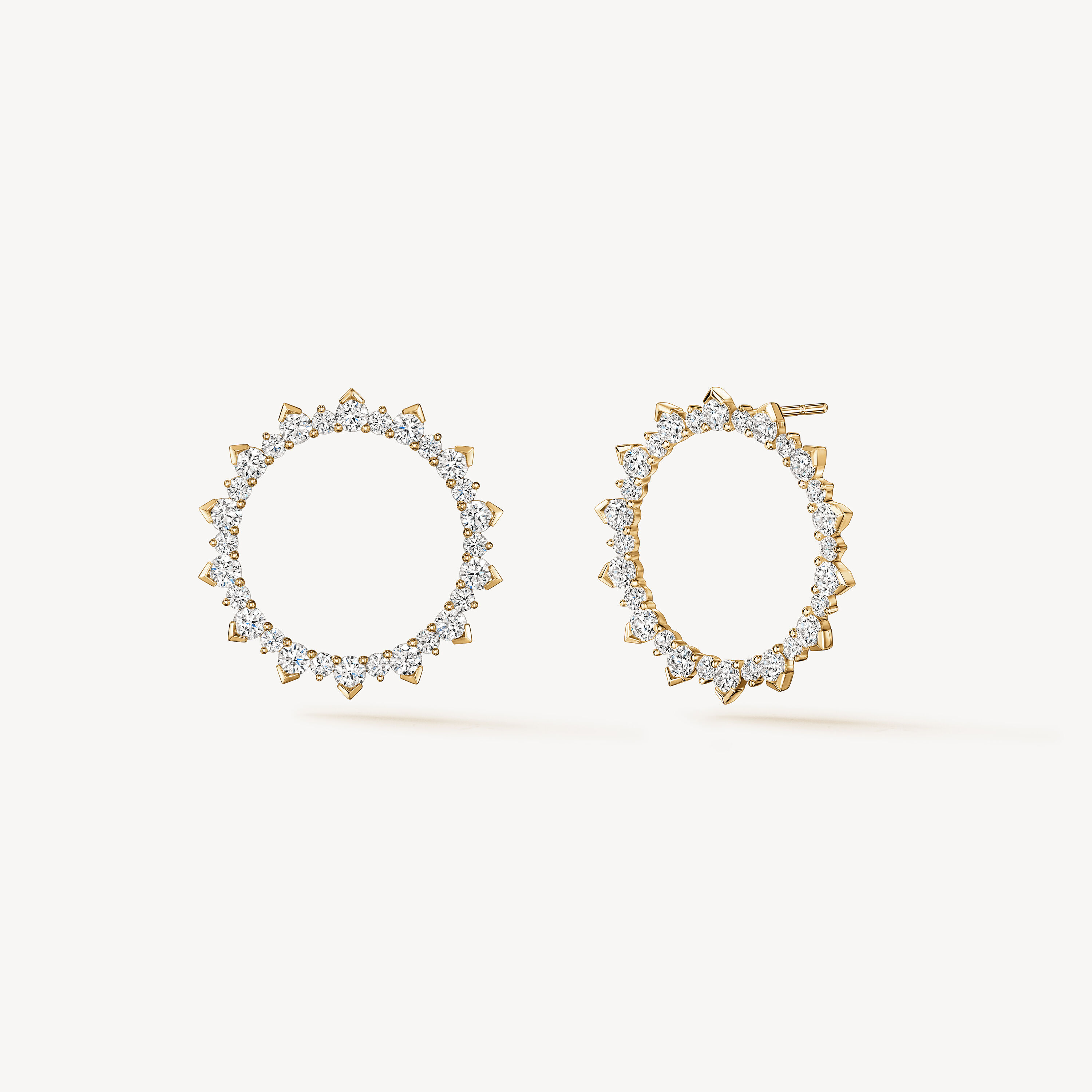 Aerial Open Sunburst Earrings - Large, 18K Yellow Gold, large
