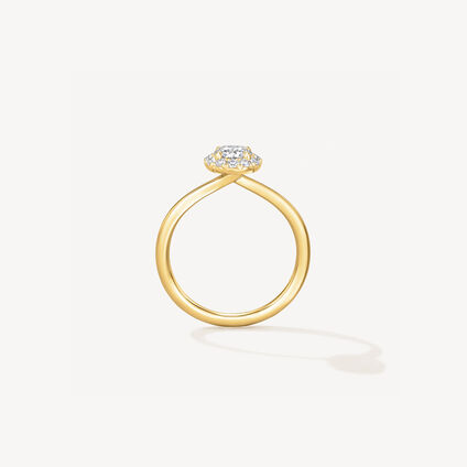 VELA Halo Ring, 18K Yellow Gold, large