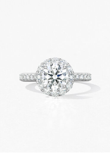 Vela Halo Ring with Diamond Band, Platinum Vela Halo Ring with Diamond Band, Platinum, large