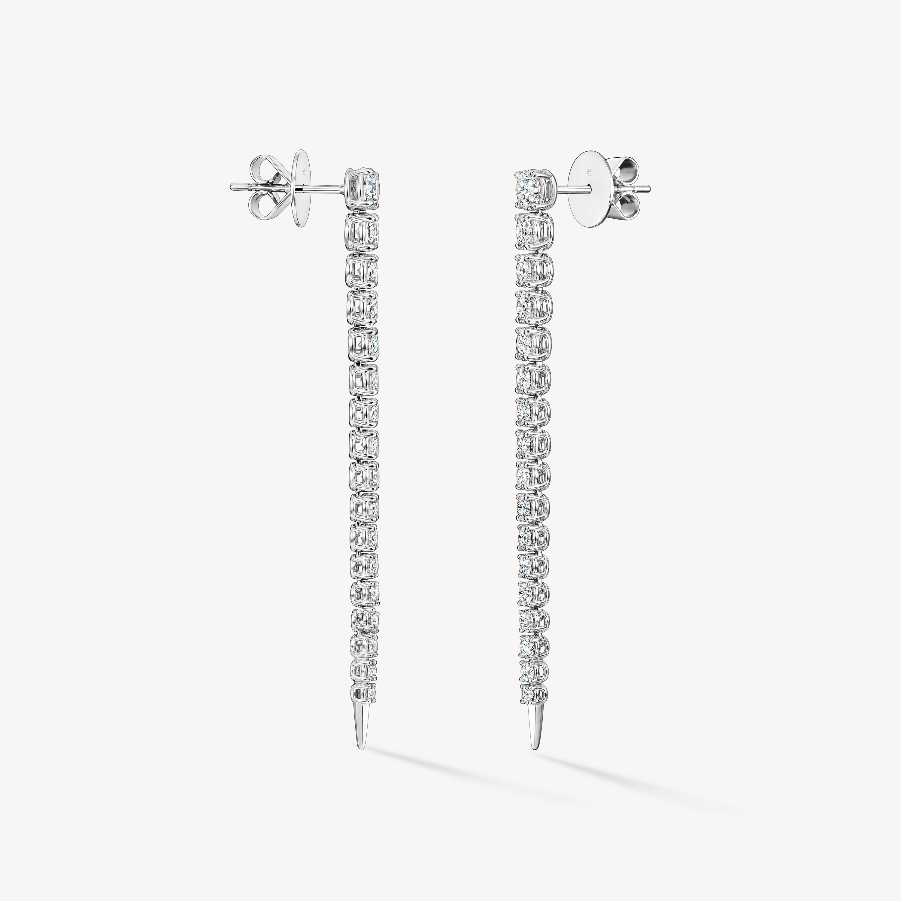 ICICLE&nbsp;DIAMOND DROP EARRINGS, MEDIUM, 18K White Gold, large