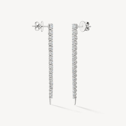 ICICLE&nbsp;DIAMOND DROP EARRINGS, MEDIUM, 18K White Gold, large