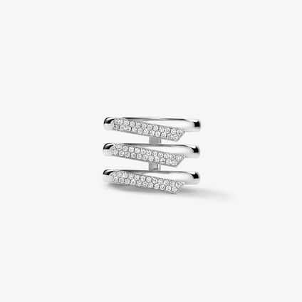 INSIDE/OUT Diamond Trio Band, 18K White Gold, large