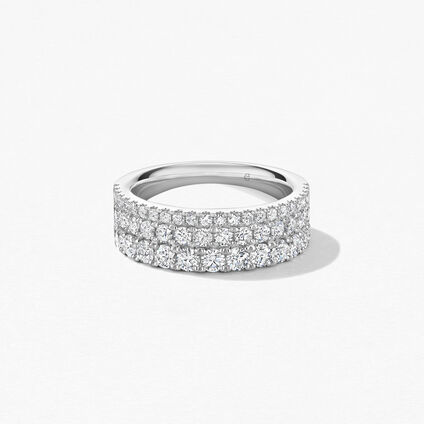 Grace Triple Row Ring, 18K White Gold Grace Triple Row Ring, 18K White Gold, large
