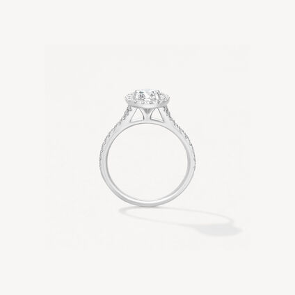 Transcend Single Halo Solitaire Engagement Ring, Platinum, large