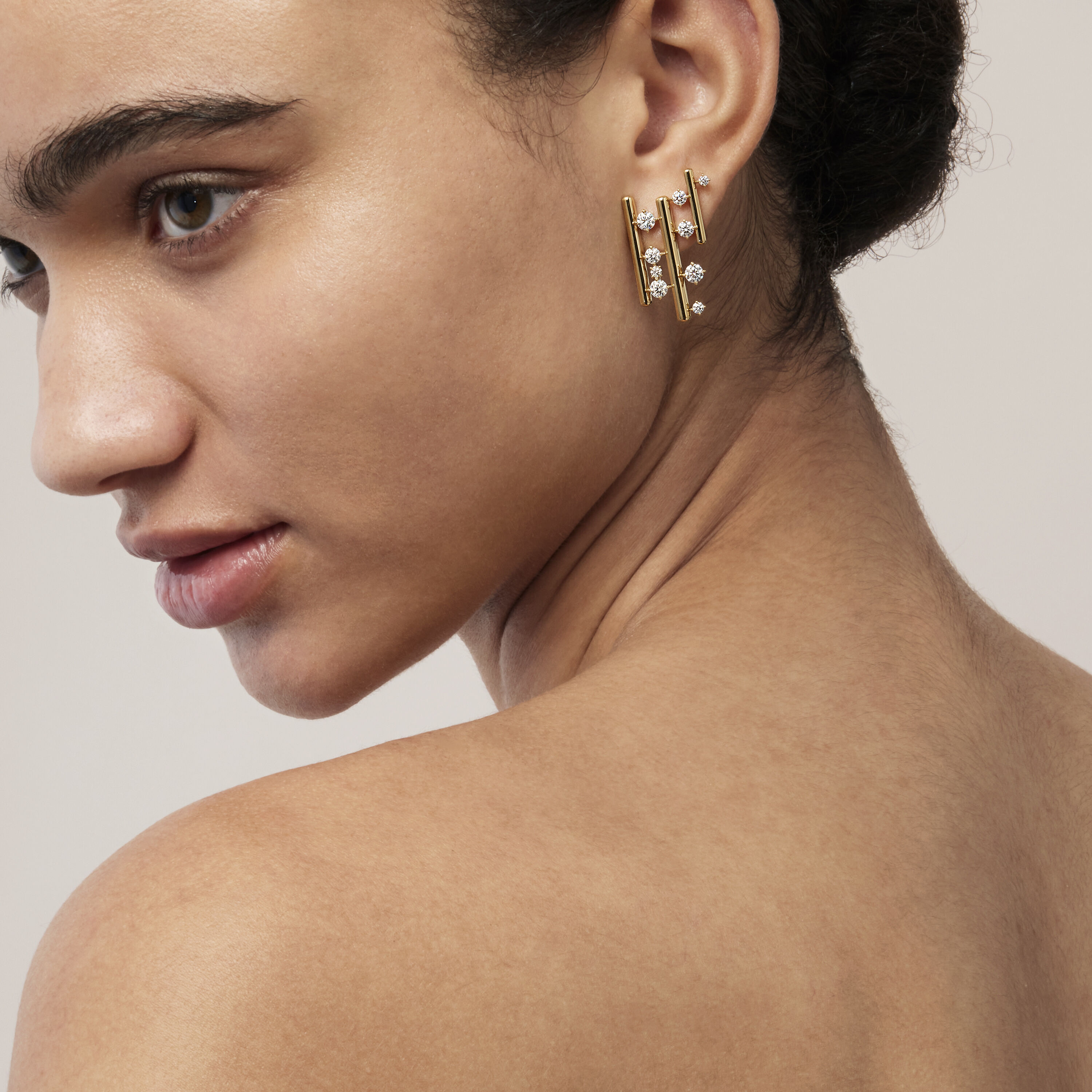 BARRE Multi-Row Climber Earrings, 18K White Gold, large