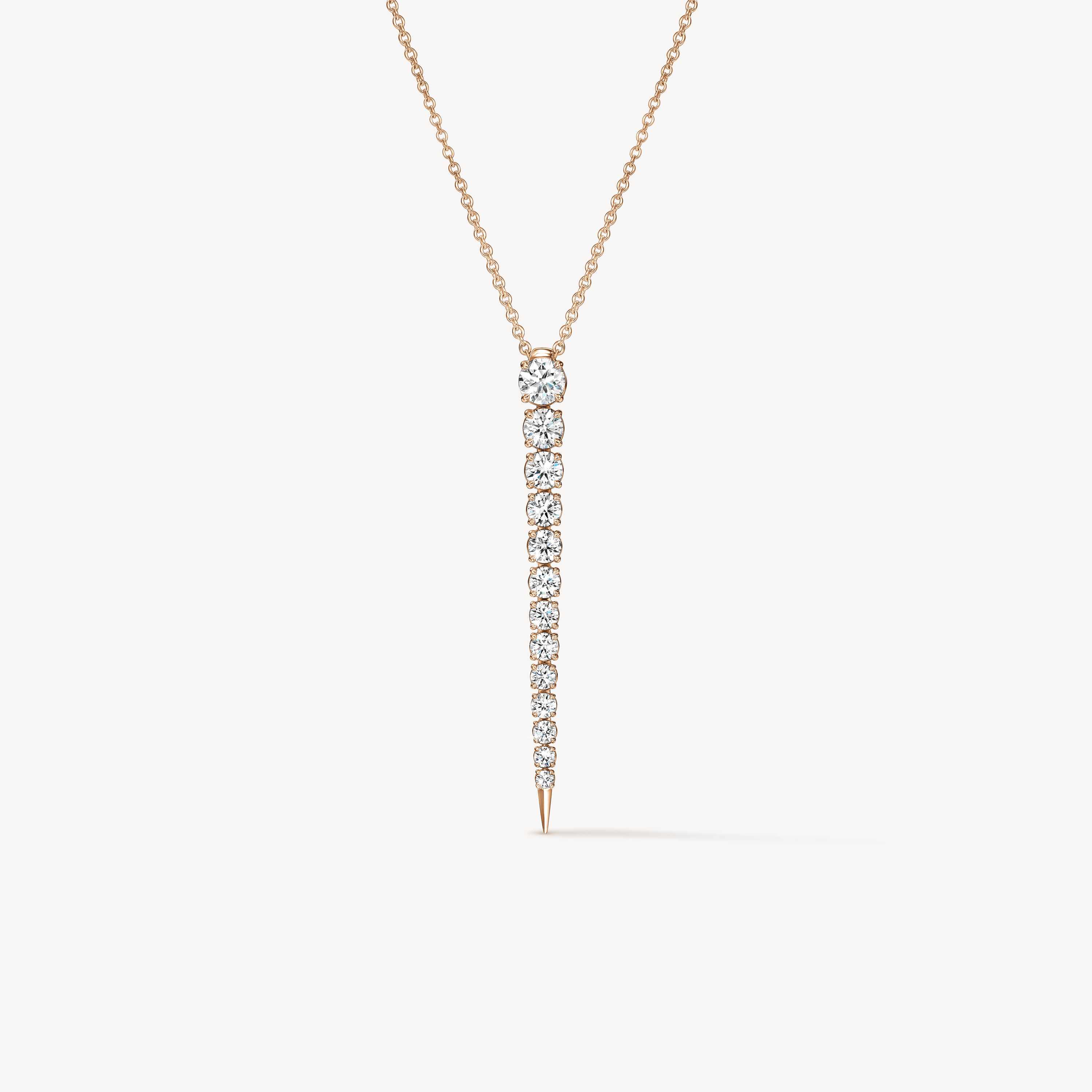 Icicle Diamond Pendant Necklace, 18K Rose Gold, large