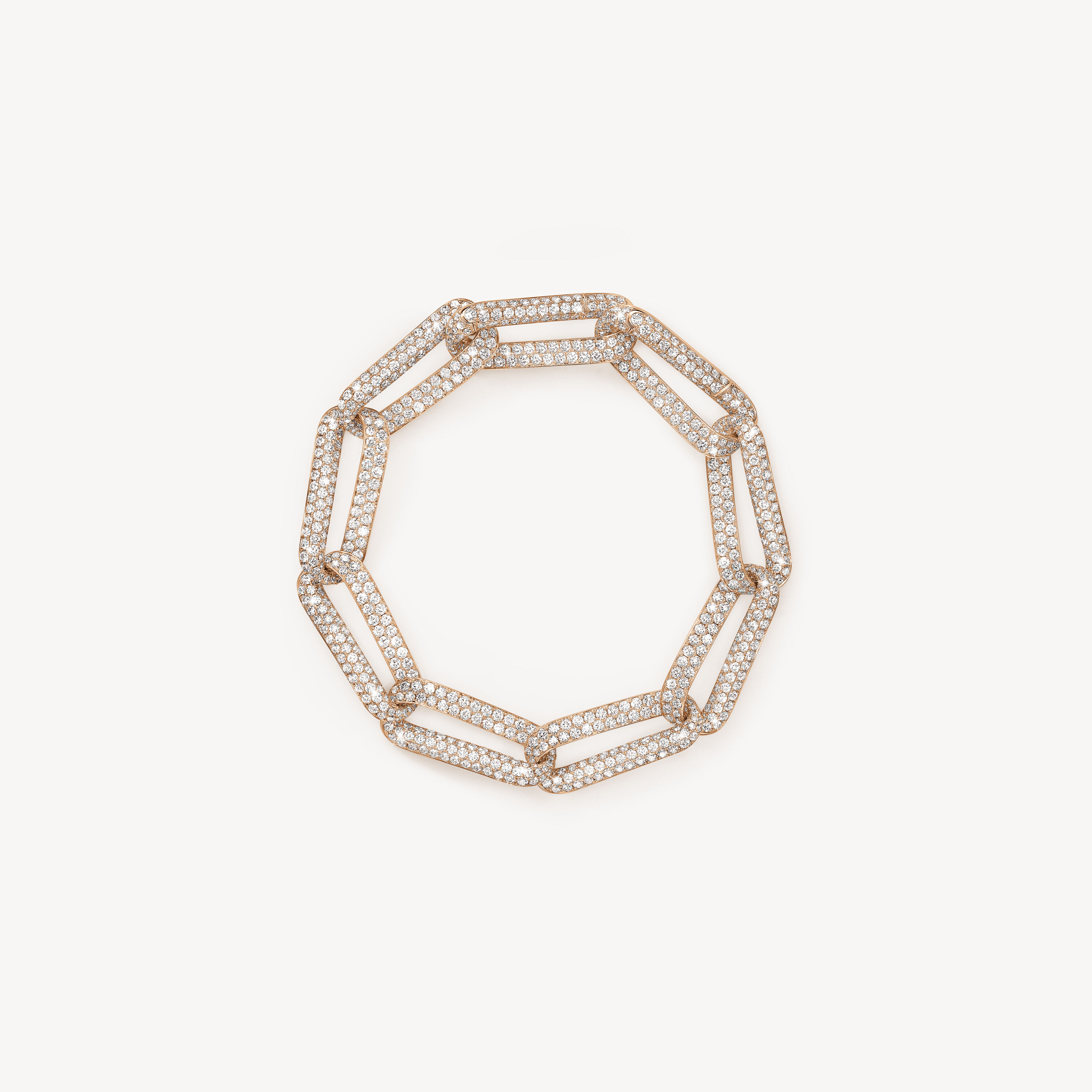 INSIDE/OUT Pav&eacute; Link Bracelet, 18K Rose Gold, large
