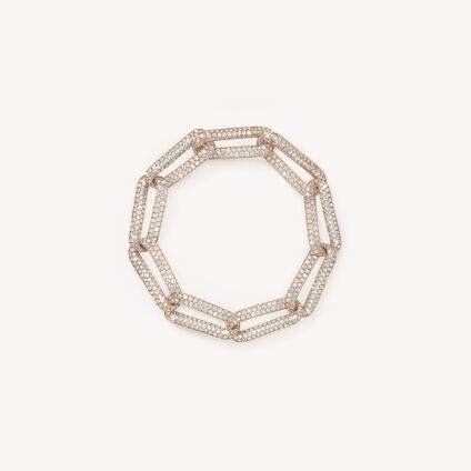 INSIDE/OUT Pav&eacute; Link Bracelet, 18K Rose Gold, large