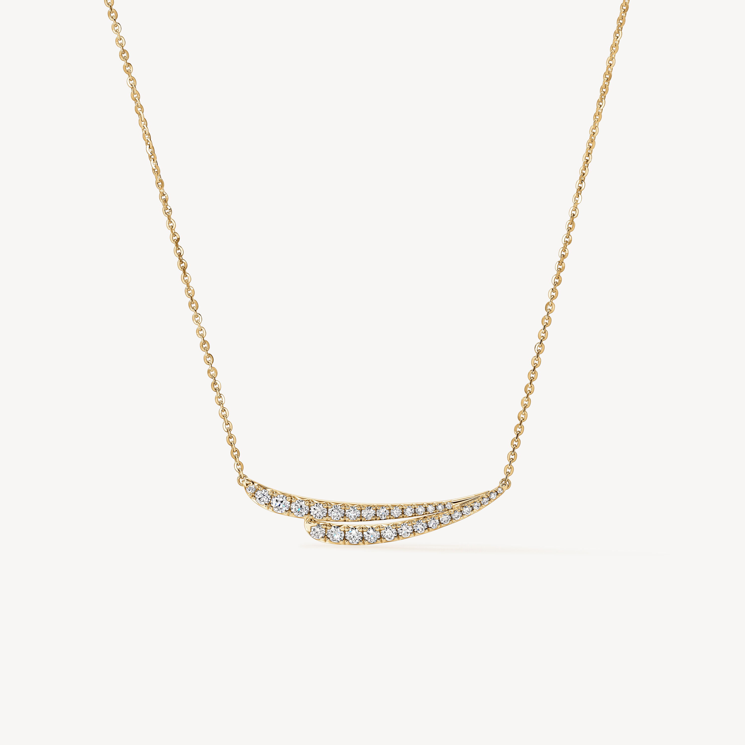 VELA French Cut Pav&eacute; Diamond Pendant Necklace, 18K Yellow Gold, large
