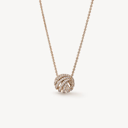 VELA Ethereal Rondel Pendant Necklace, 18K Rose Gold, large