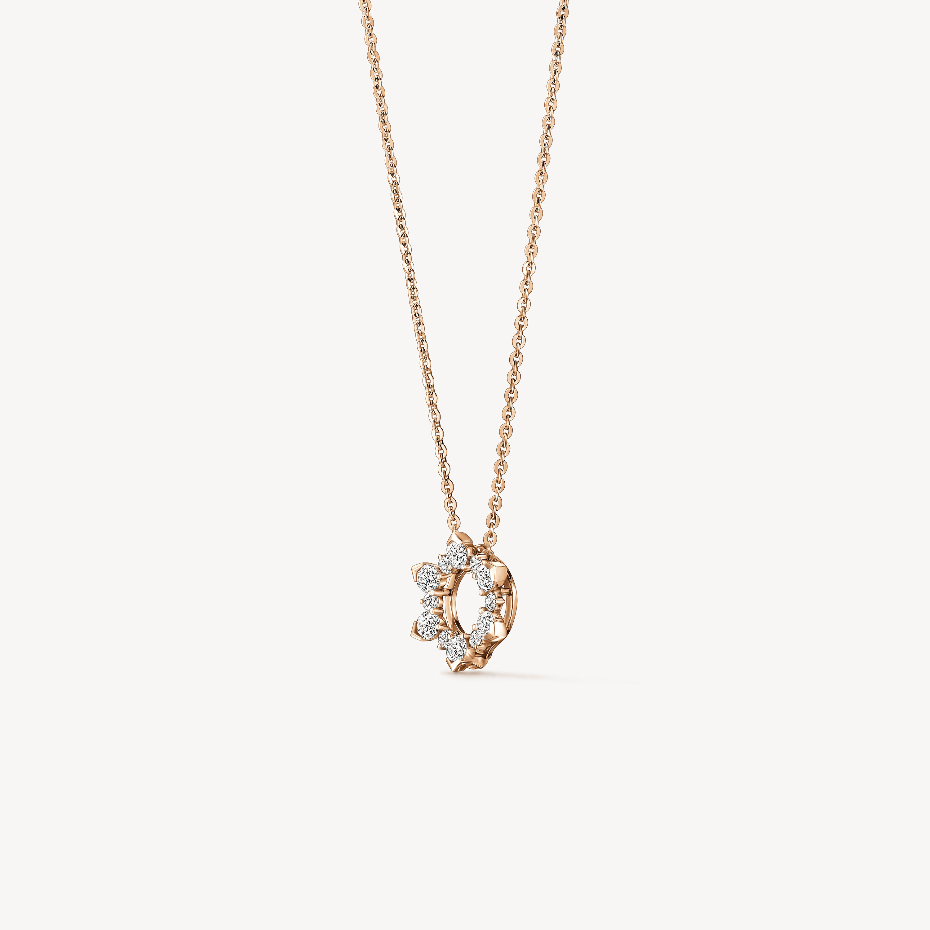 Aerial Open Sunburst Enhancer Pendant Necklace, 18K Rose Gold, large