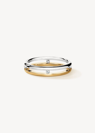 LOVE Floating Diamond Wedding Band, 18k Yellow Gold w/Platinum LOVE Floating Diamond Wedding Band, 18k Yellow Gold w/Platinum, large