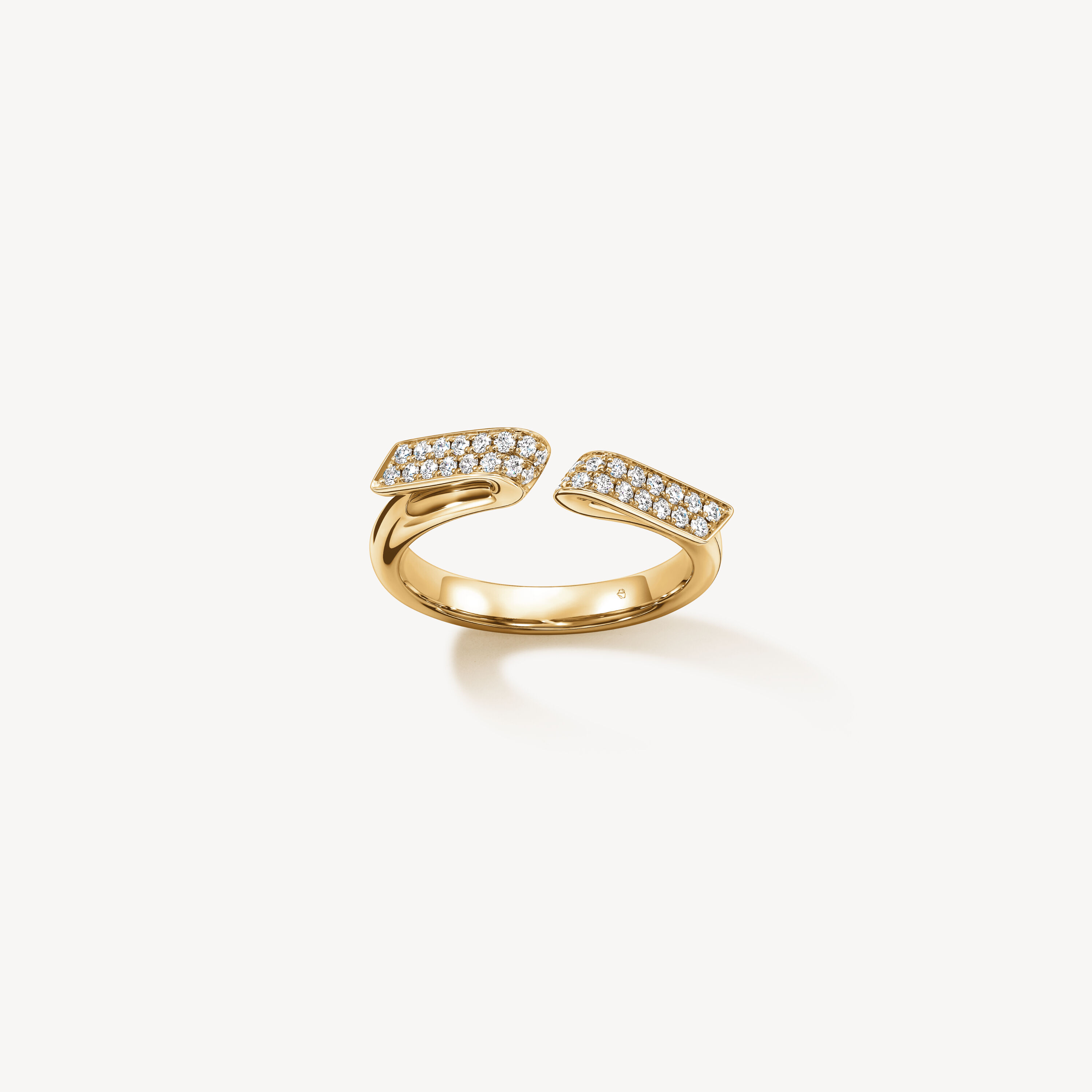 INSIDE/OUT Diamond Flip Open Ring, 18K Yellow Gold, large