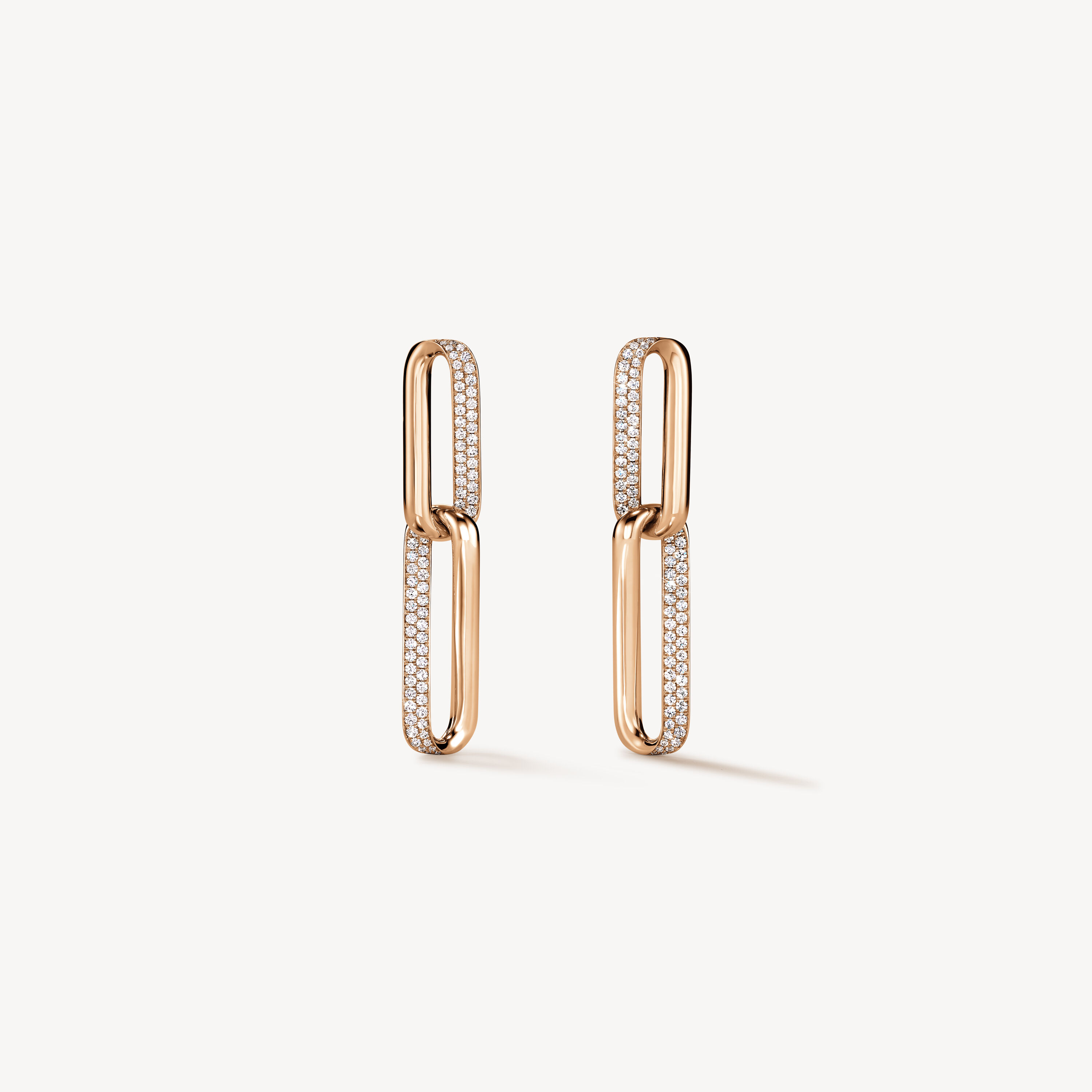 INSIDE/OUT Diamond Link Earrings, Small, 18K Rose Gold, large