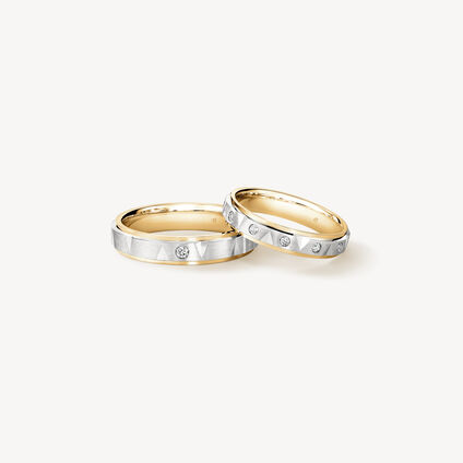 LOVE Chevron Wedding Band, 18k Yellow Gold w/Platinum LOVE Chevron Wedding Band, 18k Yellow Gold w/Platinum, large