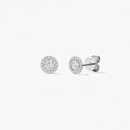 Joy Earrings, 18K White Gold, large