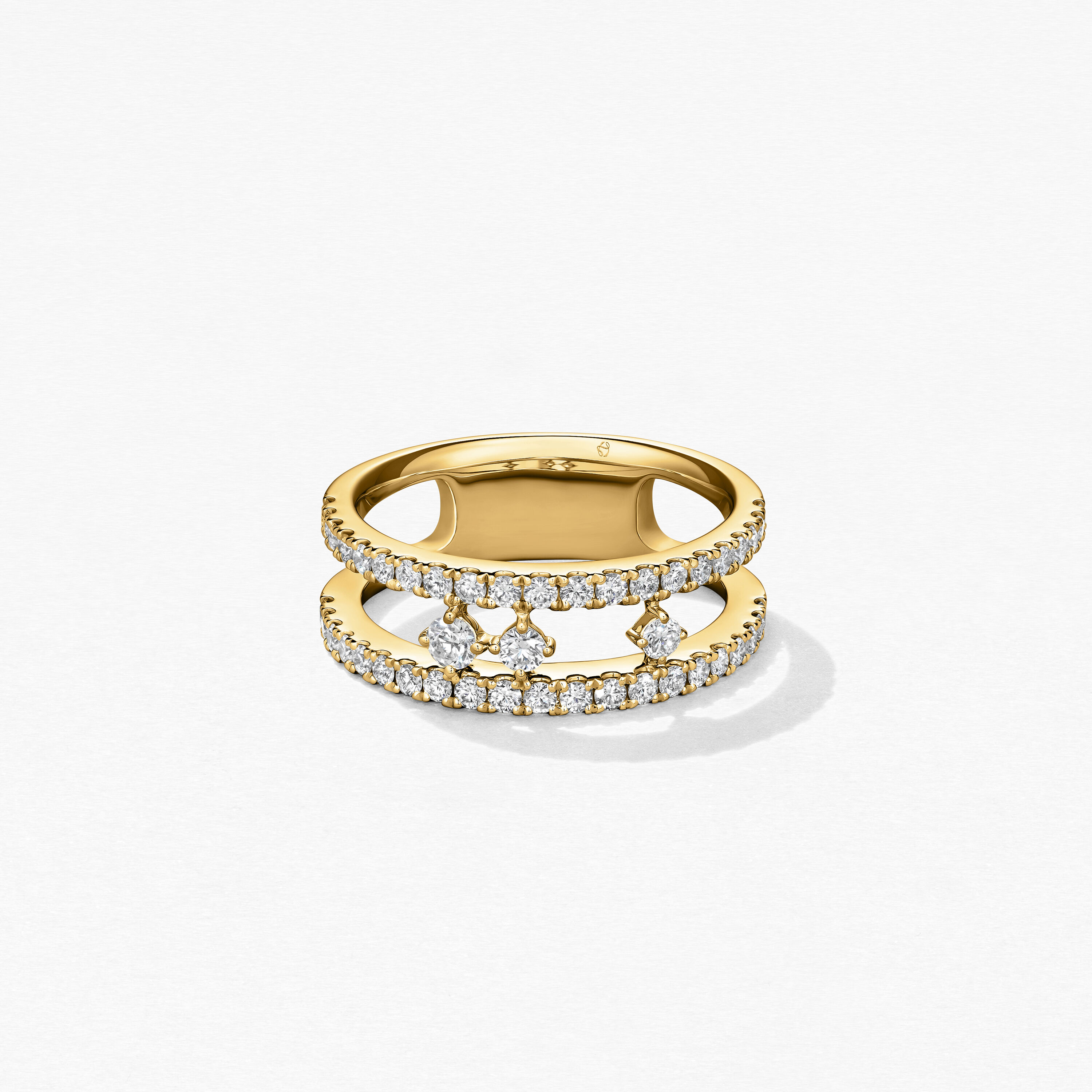 Grace Floating Right Hand Ring, 18K Yellow Gold, large