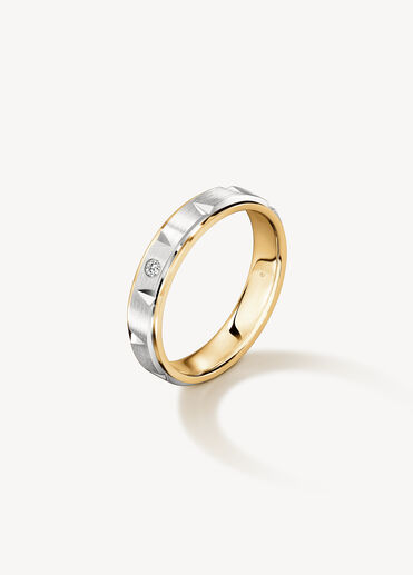 LOVE Chevron Wedding Band, 18k Yellow Gold w/Platinum LOVE Chevron Wedding Band, 18k Yellow Gold w/Platinum, large