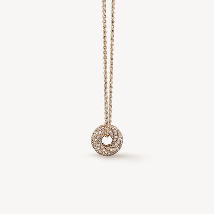 VELA Ethereal Rondel Pendant Necklace, 18K Rose Gold, large