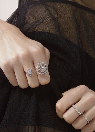 AERIAL Sunburst Double Finger Ring, Platinum AERIAL Sunburst Double Finger Ring, Platinum, large