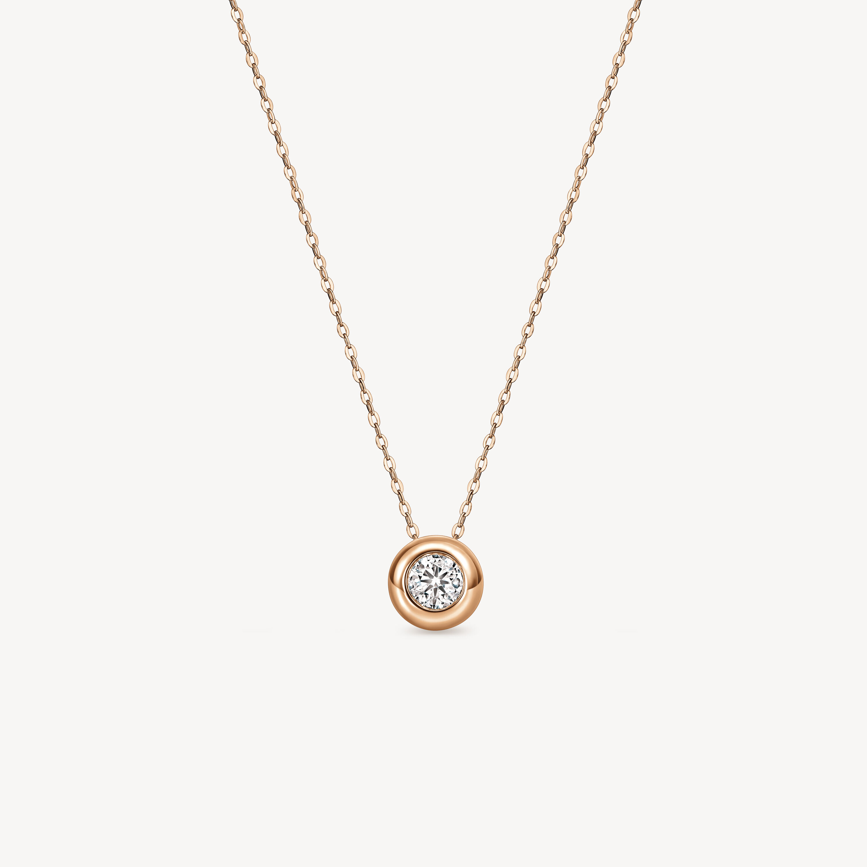 Dream Solo Pendant Necklace, 18K Rose Gold, large