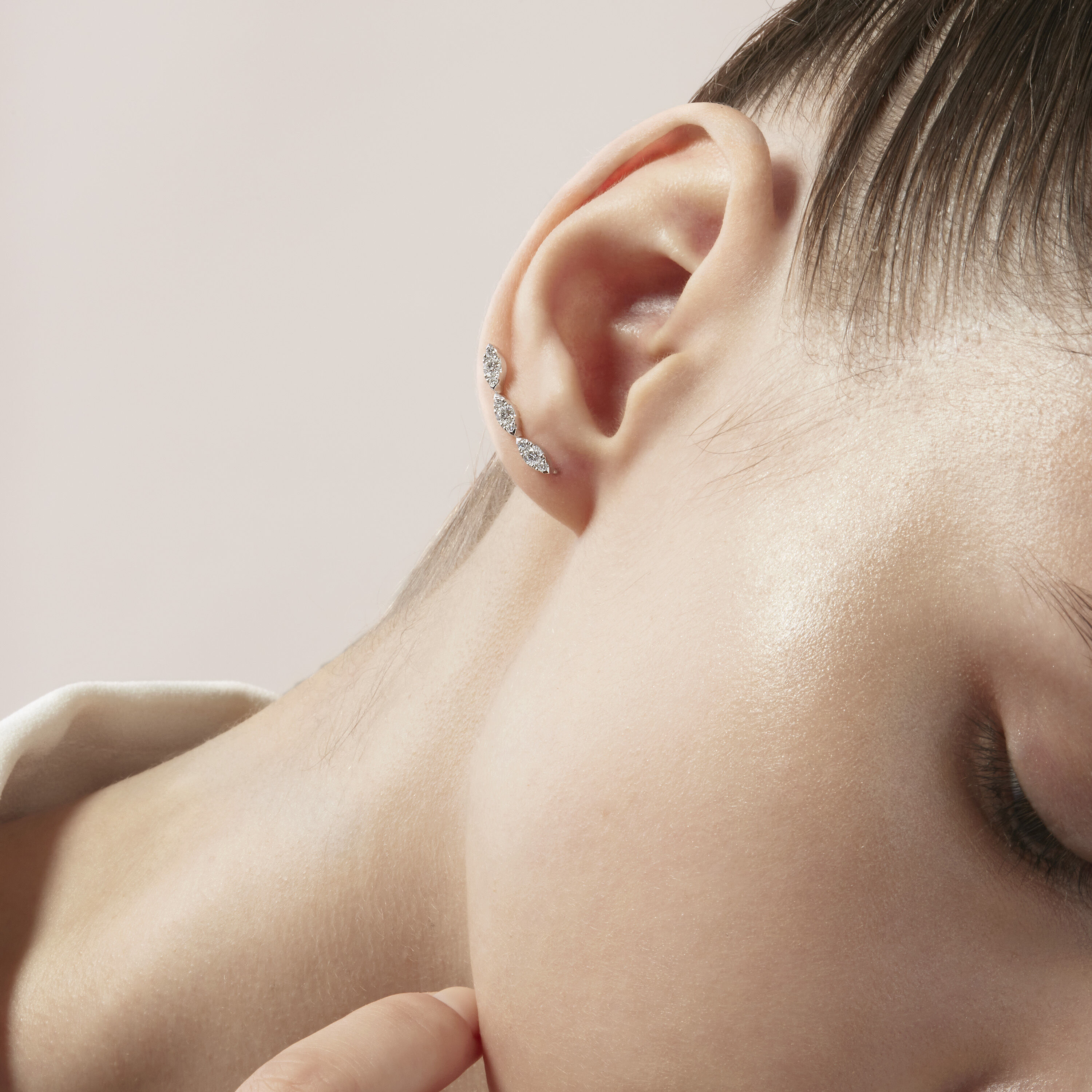 Aerial Marquise Earring Climbers, 18K Rose Gold, large