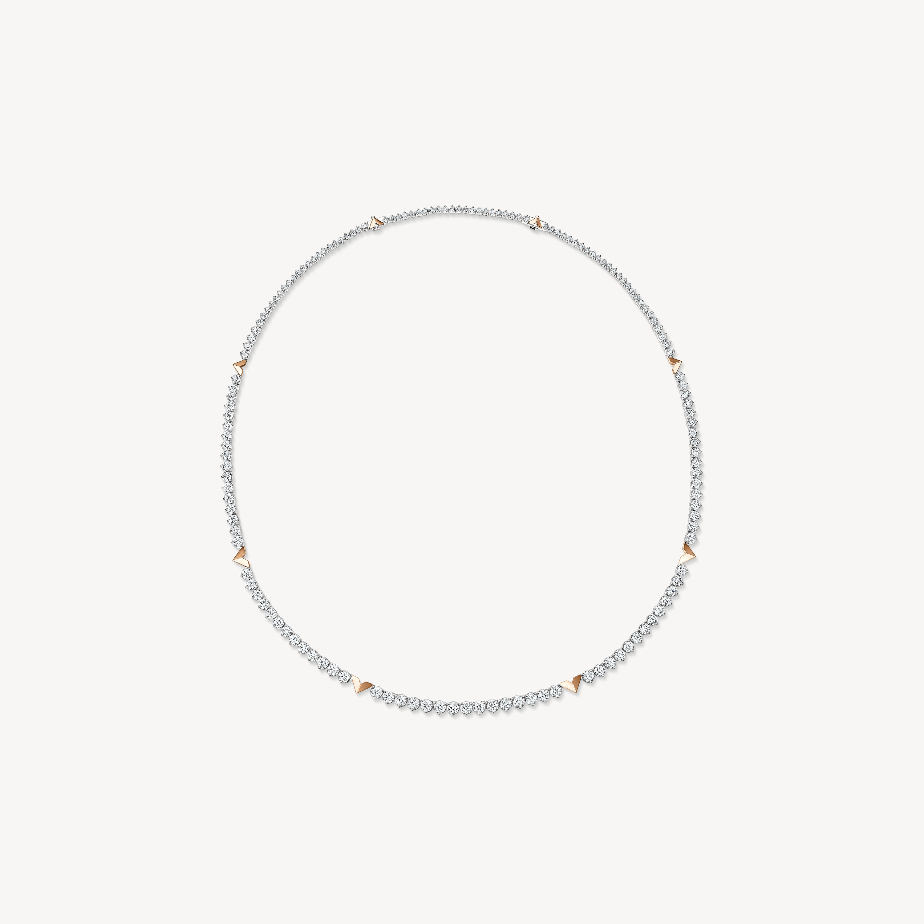 Copley Diamond Line Necklace, 18K White Gold & Rose Gold, large