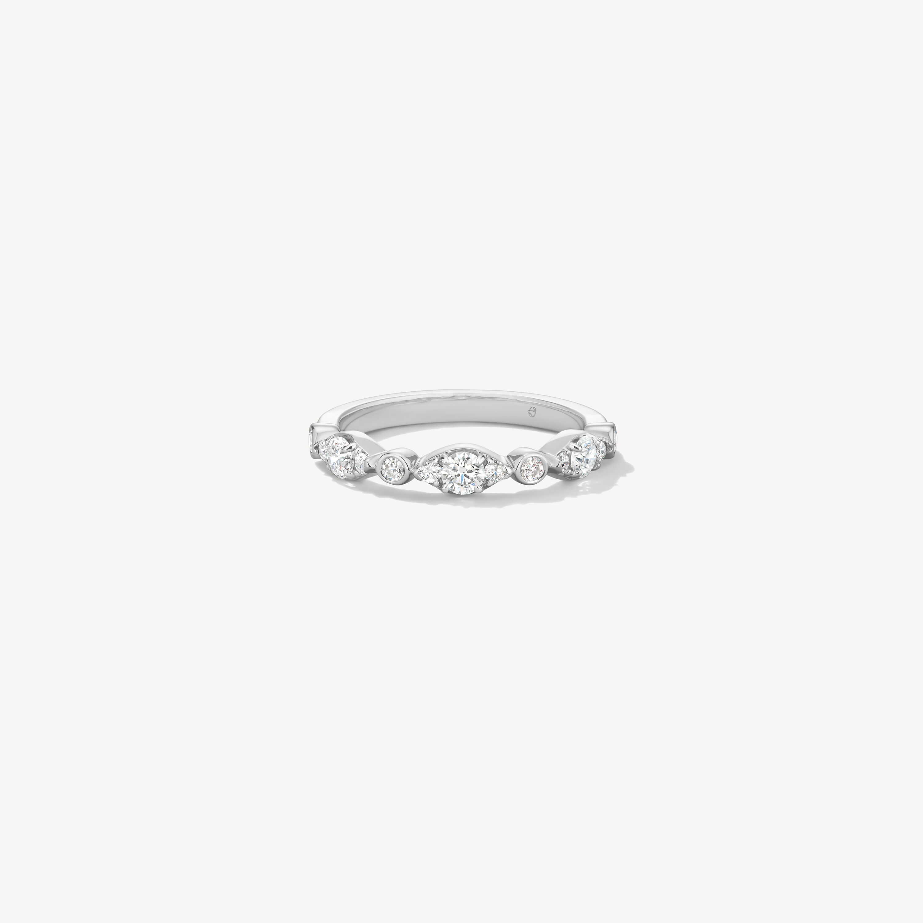 HOF Regal Bezel Band, 18K White Gold, large