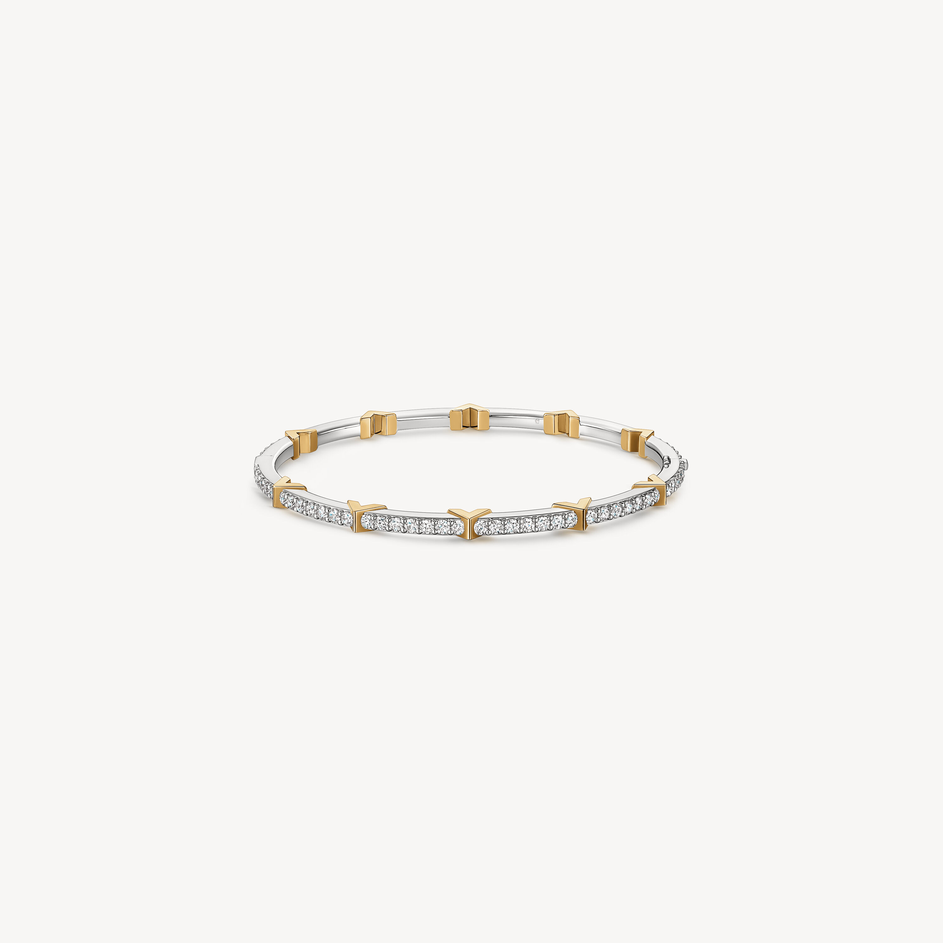 Copley Eternity Pav&eacute; Diamond Bangle, 18K White gold and Yellow gold, large