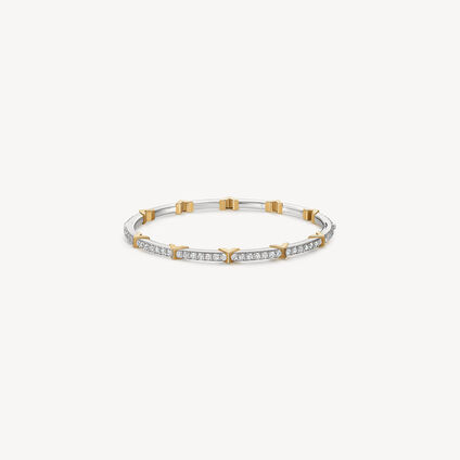 Copley Eternity Pav&eacute; Diamond Bangle, 18K White gold and Yellow gold, large