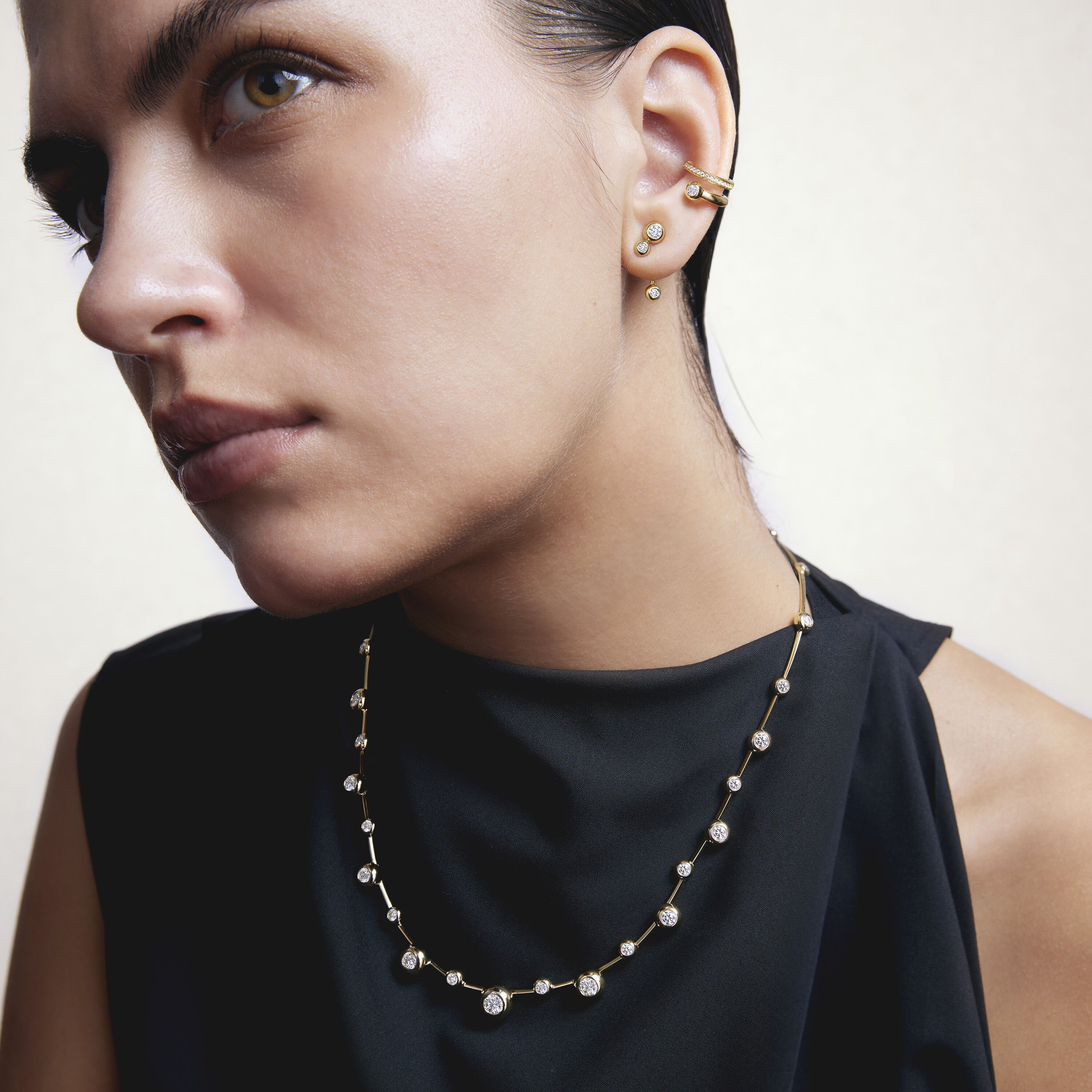 DREAM FLOATING NECKLACE, 18K Yellow Gold, large