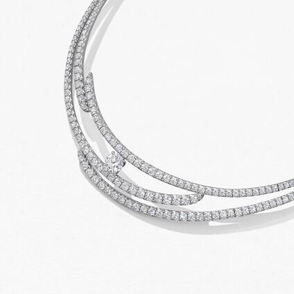 VELA French Cut Pavé Collar, 18K White Gold VELA French Cut Pavé Collar, 18K White Gold, large