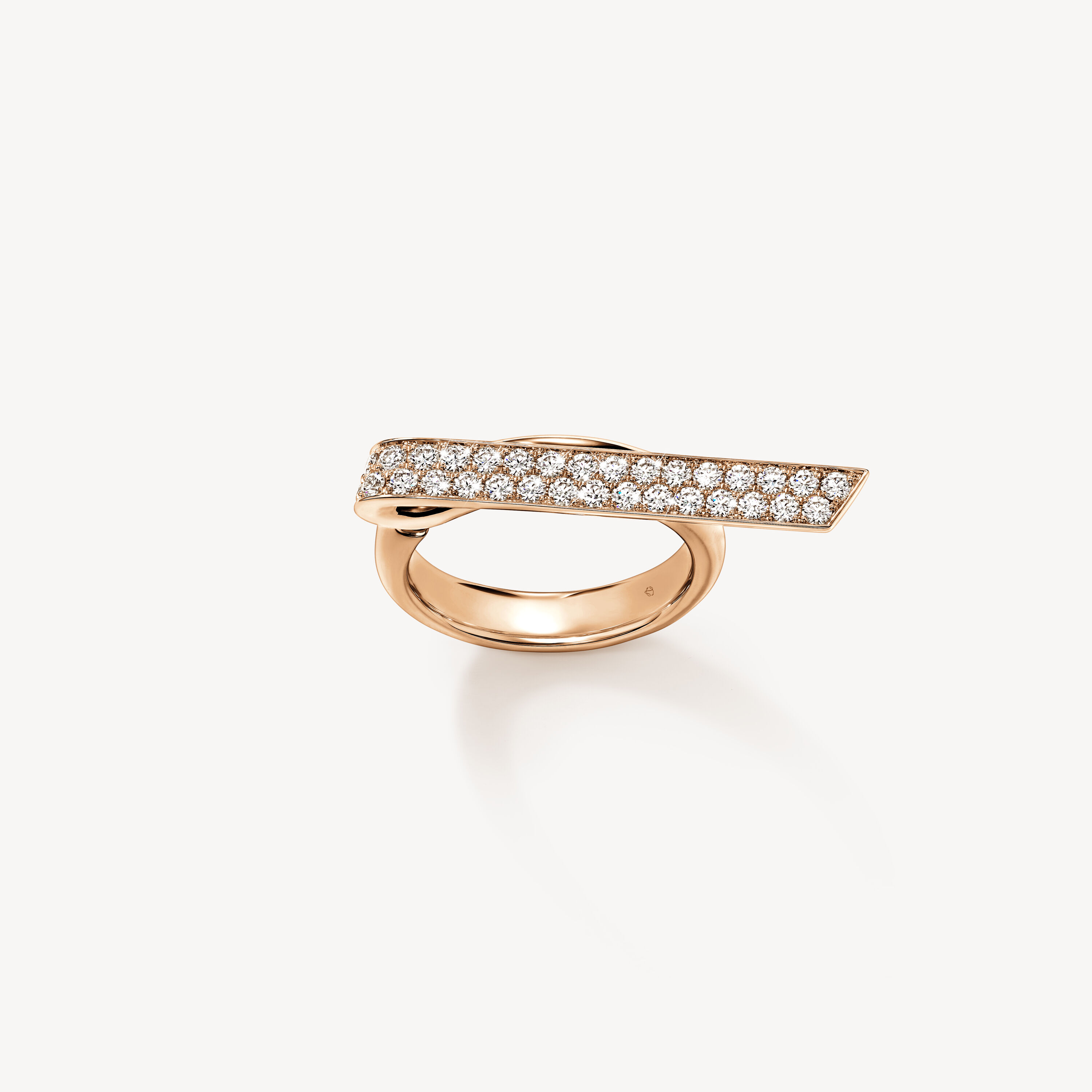 INSIDE/OUT Elongated Diamond Flip Ring, 18K Rose Gold, large