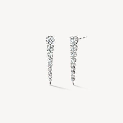 Icicle Diamond Drop Earrings, 18K White Gold, large